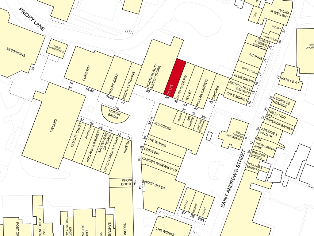 Unit 5, No.48 St Andrews Square Shopping Centre, Droitwich Spa, Worcestershire, WR9 8HE