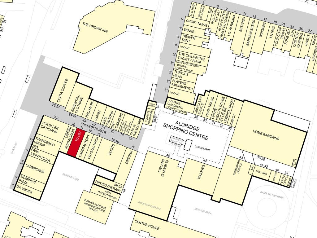 Unit 11, Anchor Parade, Aldridge Shopping Centre, Aldridge, West Midlands, WS9 8QS